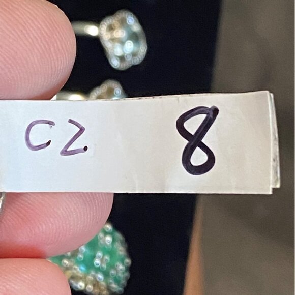 Ring Size 8 Gold Accents CZ Sterling Silver 925 Women Semi-Precious Stone - Picture 12 of 13